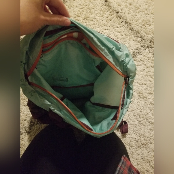 Patagonia Teal and Burgundy Backpack with Orange Accents - Picture 3 of 4